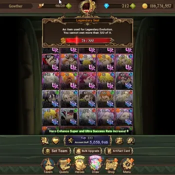 The Seven Deadly Sins: Grand Cross Accounts Endgame ASIA|5M CC|212 DM|9 LR, 14 UR +Gachiakuta +Cross IF|NMeli4/6,HK