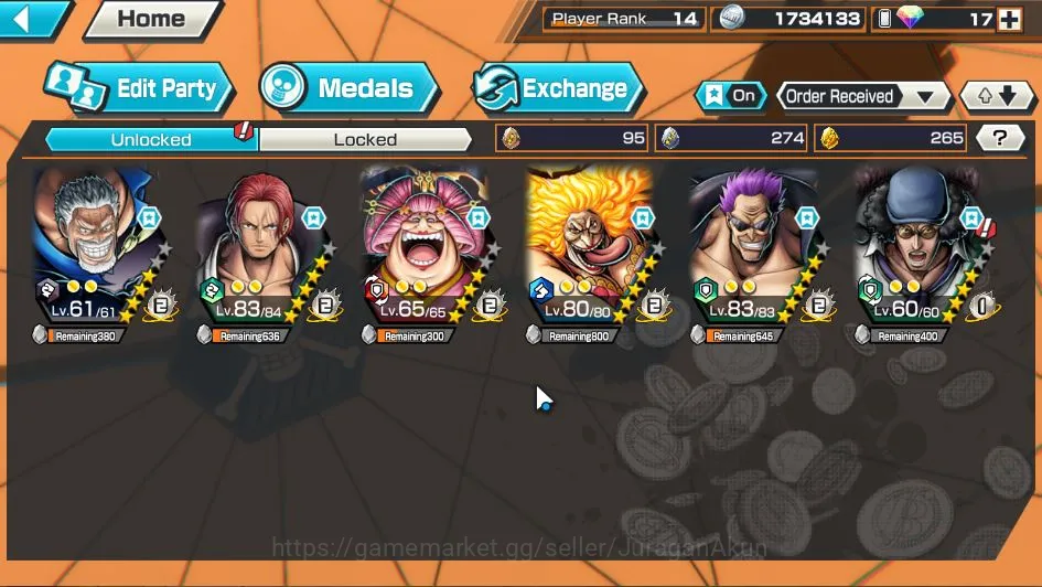 One Piece Bounty Rush Mid-Tier Global|6 META EX[Olin the Oiran,Linlin,Monkey D Ga image 1