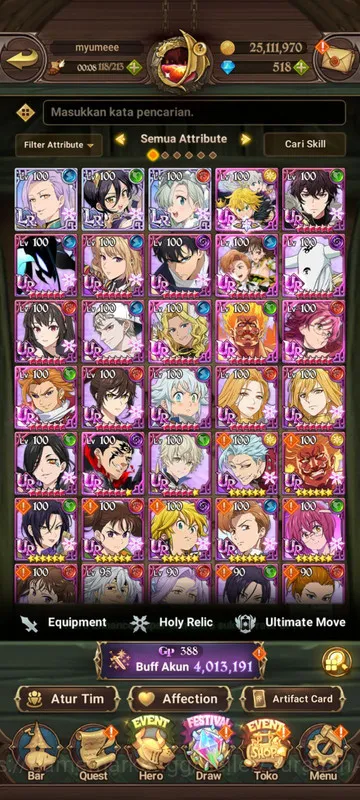 Asia |4M CC| 3LR + 9UR + Many Collabs + 518 Gems (Ludo,Merlin,Eliza2/6,EliMeli3/6,KDiane2/6,Mael5/6 & ETC) |Code Only| (SDS1827) The Seven Deadly Sins: Grand Cross Endgame Asia |4M CC| 3LR + 9UR + Many Collabs + 518 Gems ( image 1