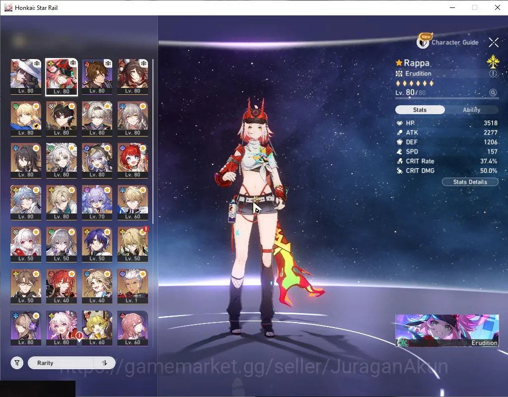 Honkai Star Rail Accounts End Game ASIA | TL 70 | 13 Limit|(Fugue,Rappa,Feixiao,3B,Aventurine)+Sign TheDahlia,Etc| Amphoreus 2