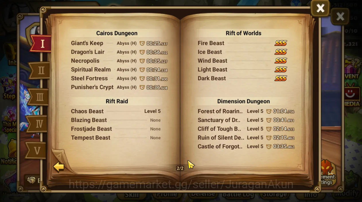 Summoners War: Sky Arena Accounts End-Game ASIA LV100|1 LD Seimei|72 Total NB5(Adriana,Moore,Altair) + 180 6* Monster + Good 5