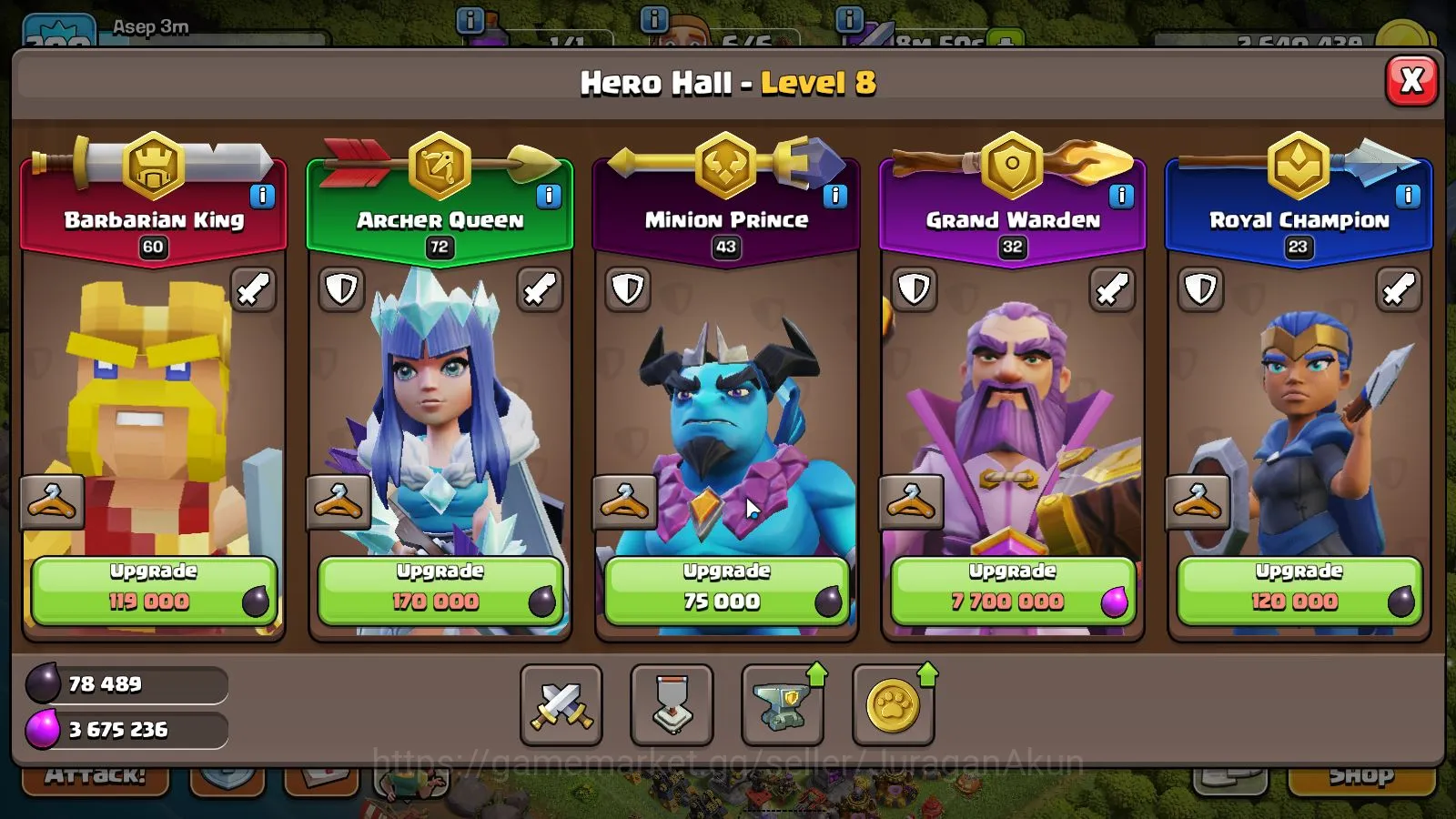 TH 17 lvl 200|Thropy 2933|BK60-AQ72-GW32-MP43-RC23|FREE CN OFF|Supercell ID|Protect Off|Take Email CheckSS (COC917) Clash of Clans Mid-Tier TH 17 lvl 200|Thropy 2933|BK60-AQ72-GW32-MP43-RC23 image 1