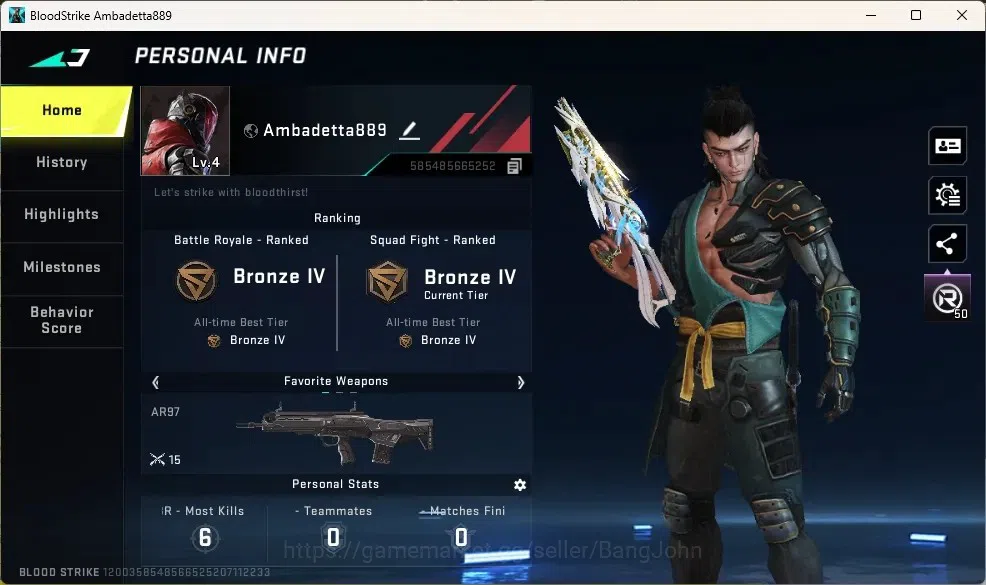 Blood Strike Accounts Others ASIA | 1 ETERNAL: Bizon-Seraph|2 Legendary Guns: MP155 - Radiance,MCX - Radiance|Check SS 1