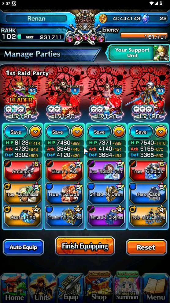 Grand Summoners Accounts Global|Rank 102|11 Ascend[RoyTW,MomoTW,ShunaTW,Liz image 2