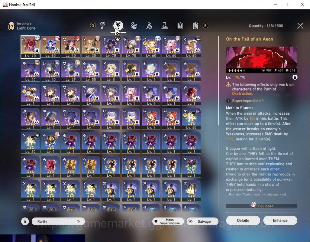 Honkai Star Rail Accounts Mid Game Asia| TL 60 | 5 limited |Phainon,Cerydra,Ruan Mei,Dante,Archer|SJ 6,4K|Mc 4