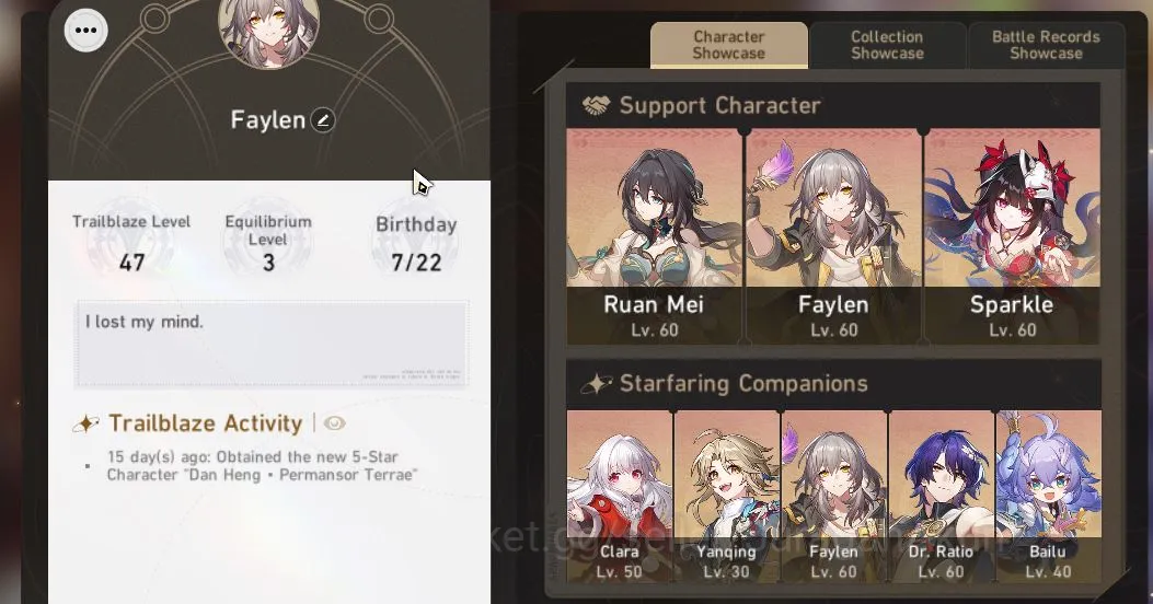 Honkai Star Rail Mid Game Asia|TL 47|6 Limited |[3B,Sparkle,Ruan Mei,Archer, image 1