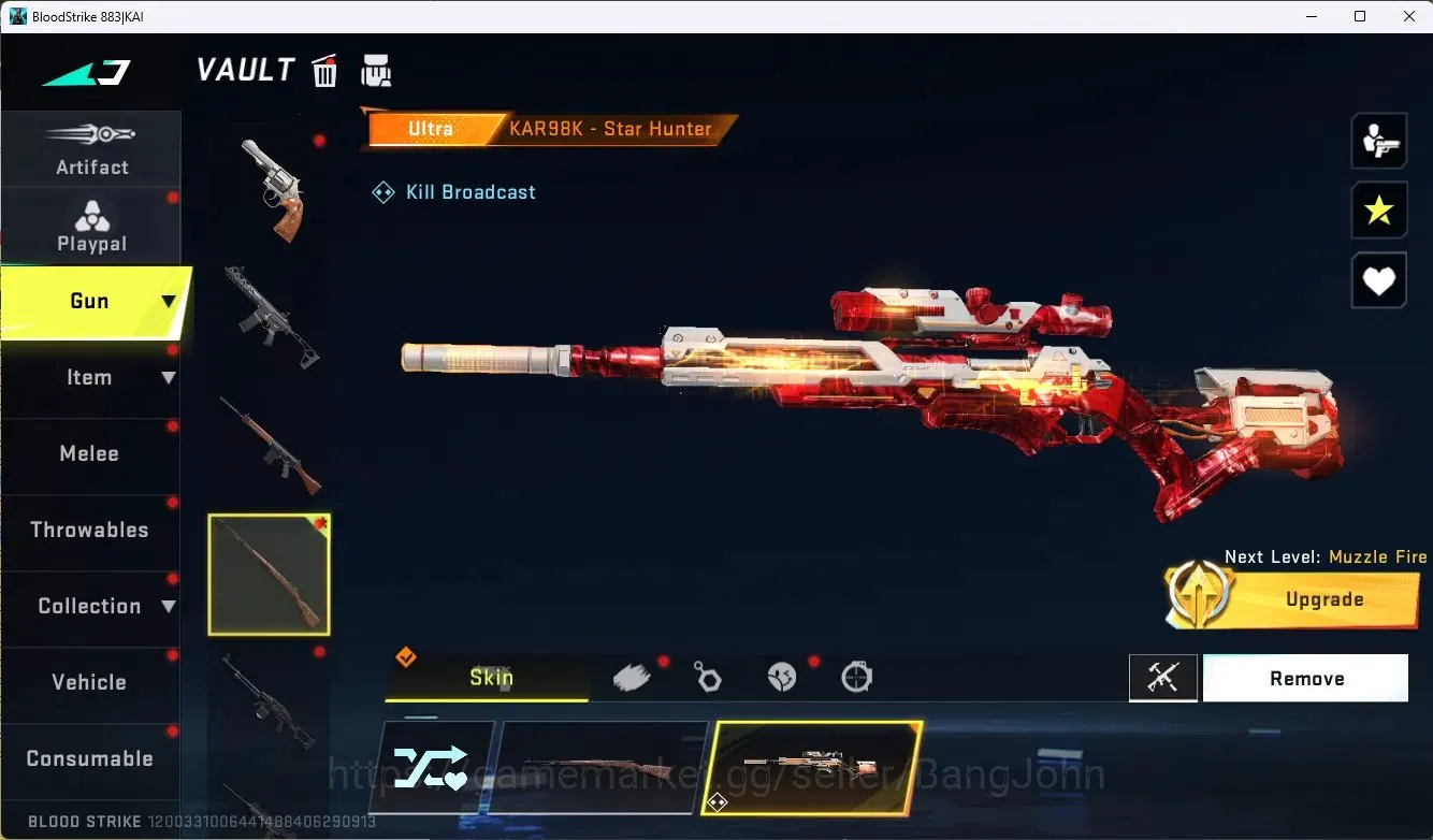 Blood Strike Accounts Collab Skin ASIA | Ultra Striker Zero - Agent Zero | Ultra Gun KAR98K - Star Hunter | More Check SS 2