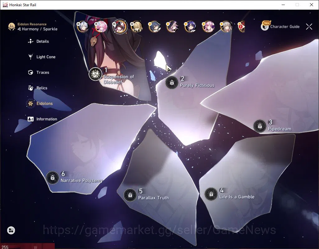 Honkai Star Rail Accounts Mid Game Asia|TL 67|8 Limited Phainon+Sign,Sparkle E1+Sign,Cyrene+Sign,TheHerta,Luocha 4