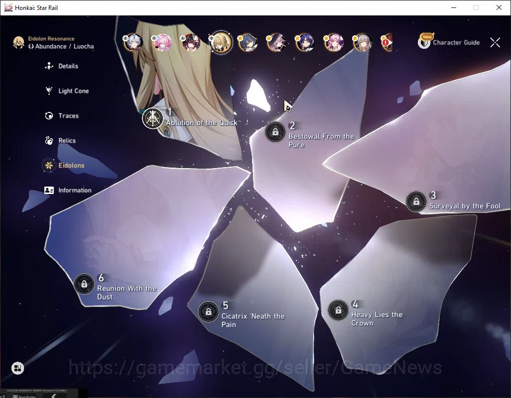 Honkai Star Rail Accounts Mid Game Asia|TL 67|8 Limited Phainon+Sign,Sparkle E1+Sign,Cyrene+Sign,TheHerta,Luocha 5