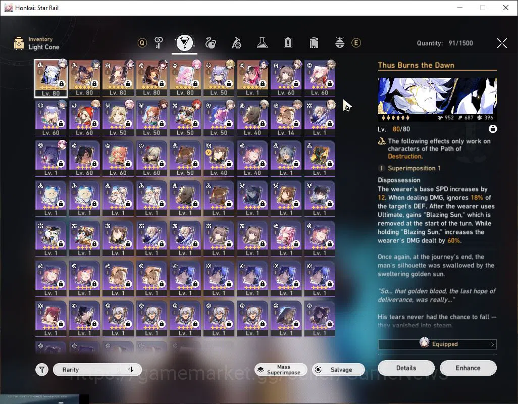 Honkai Star Rail Accounts Mid Game Asia|TL 67|8 Limited Phainon+Sign,Sparkle E1+Sign,Cyrene+Sign,TheHerta,Luocha 6