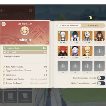 Genshin Impact Accounts Others ASIA|AR 46|3Limited + 1 *5weap|YELAN,AYAKA,ARLECHINO|*5STANDAR|super low explore