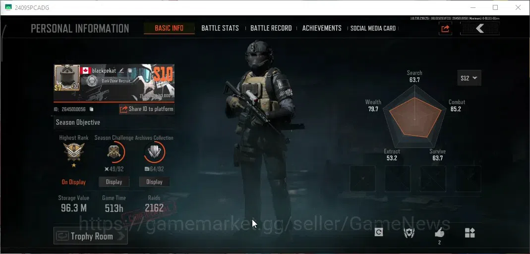 Arena Breakout Accounts MOBILE|Lv30 Legend|SV 96.3M|CV 65.3M|Pulse Maxim|B image 2