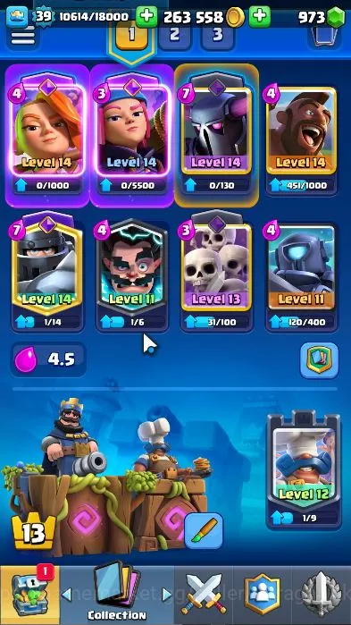 Clash Royale Accounts Midgame Lvl39|Trophy 8706|LimitedSkin|KTL 13|Card 119|6 EVO 6 Champ,21 Legend,33 3