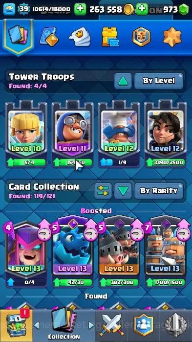 Clash Royale Accounts Midgame Lvl39|Trophy 8706|LimitedSkin|KTL 13|Card 119|6 EVO 6 Champ,21 Legend,33 4