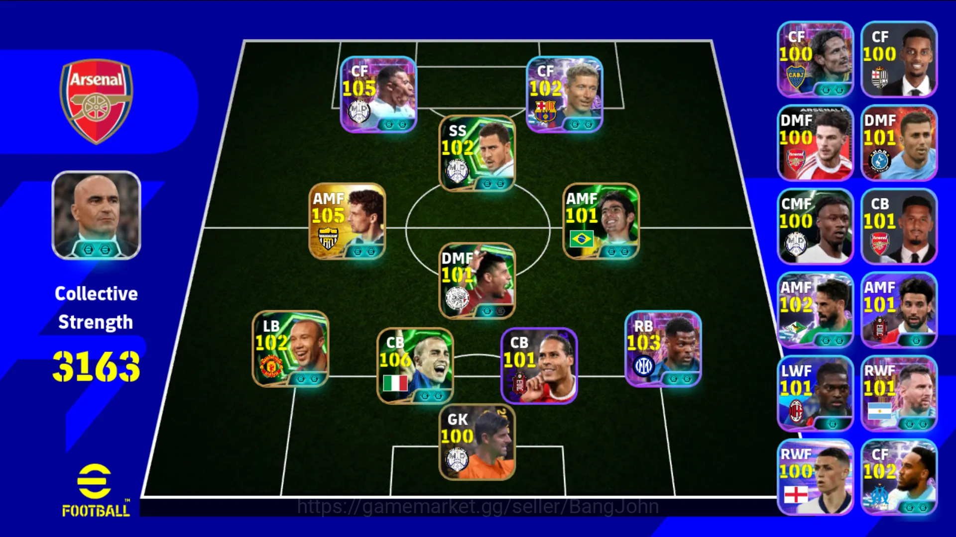Power 3163 | Mbappe Show time , Baggio Epic db , Dumfries Show time , Cannavaro | Manager Martinez |EFB200B eFootball Others Power 3163 | Mbappe Show time , Baggio Epic db , D image 1