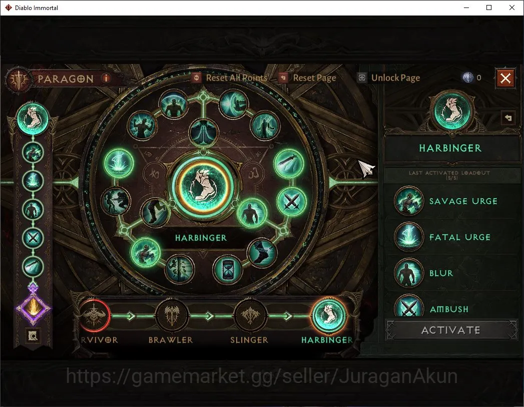Diablo Immortal Accounts Mid-Tier NA - Burning Hells|Lv60(700) Barbarian|39K CR|Reso 300|Inferno II|Paragon Harbringer|1 5