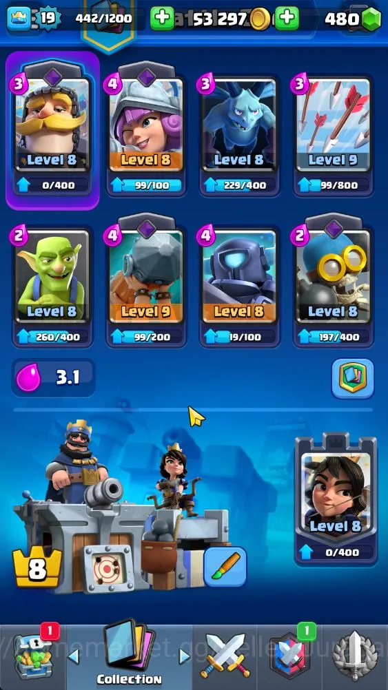 Clash Royale Accounts Starter Lvl 19|Trophy 1751|Best Starter|KTL 8|Card 39|1 EVO,6 Epic,17 Rare,16 Common|Gems 3