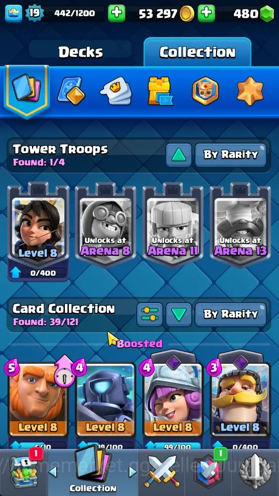 Clash Royale Accounts Starter Lvl 19|Trophy 1751|Best Starter|KTL 8|Card 39|1 EVO,6 Epic,17 Rare,16 Common|Gems 5
