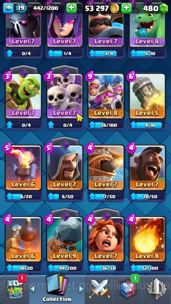 Clash Royale Accounts Starter Lvl 19|Trophy 1751|Best Starter|KTL 8|Card 39|1 EVO,6 Epic,17 Rare,16 Common|Gems 6