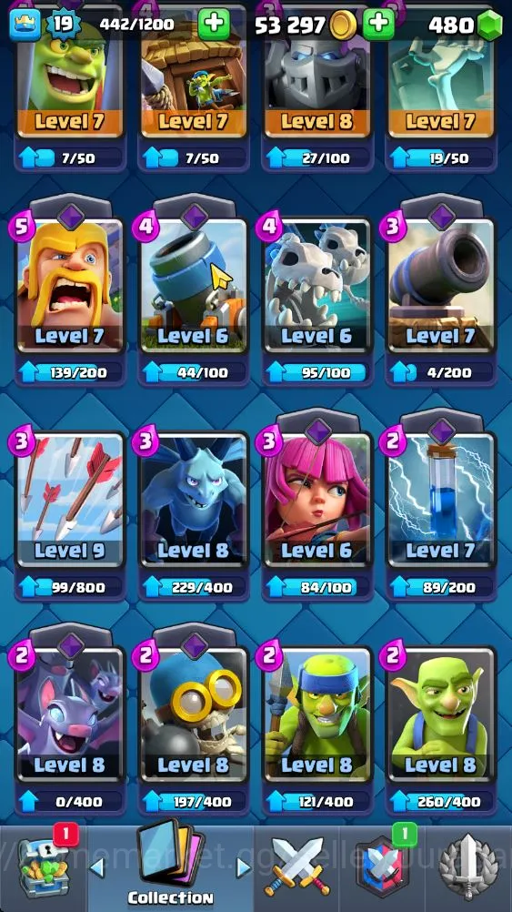 Clash Royale Accounts Starter Lvl 19|Trophy 1751|Best Starter|KTL 8|Card 39|1 EVO,6 Epic,17 Rare,16 Common|Gems 7