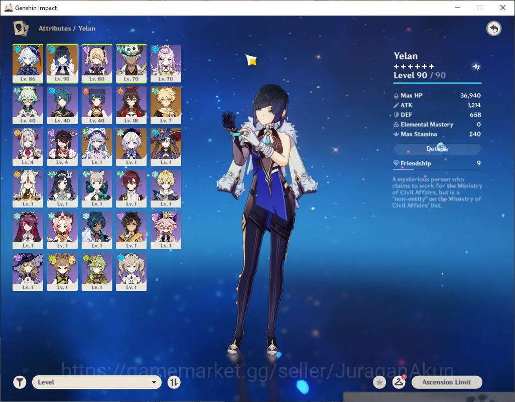 Genshin Impact Mid Game ASIA|AR 53 | 2 Limited + 5[5*Weapon]|Yelan C2,Furi image 1