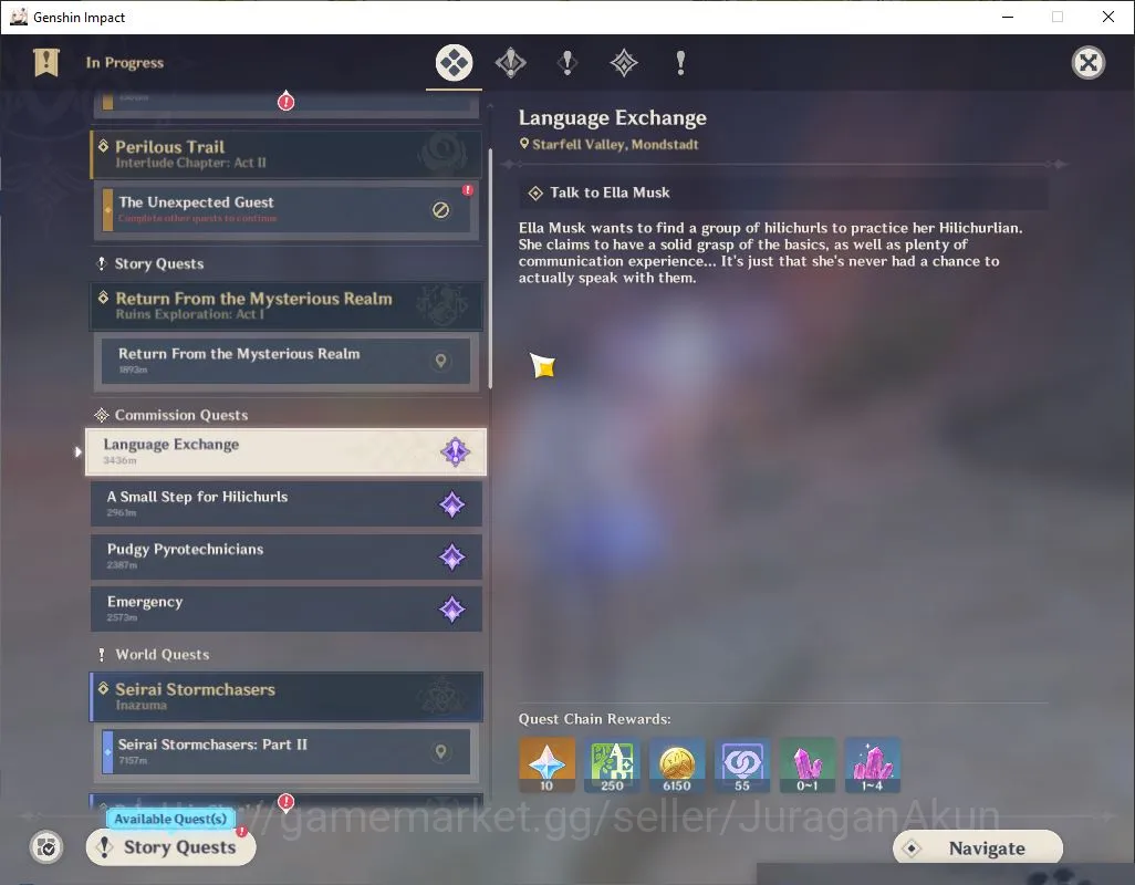 Genshin Impact Accounts Mid Game ASIA|AR 53 | 2 Limited + 5[5*Weapon]|Yelan C2,Furina+Sign |MC Male|Take Email|Check 3