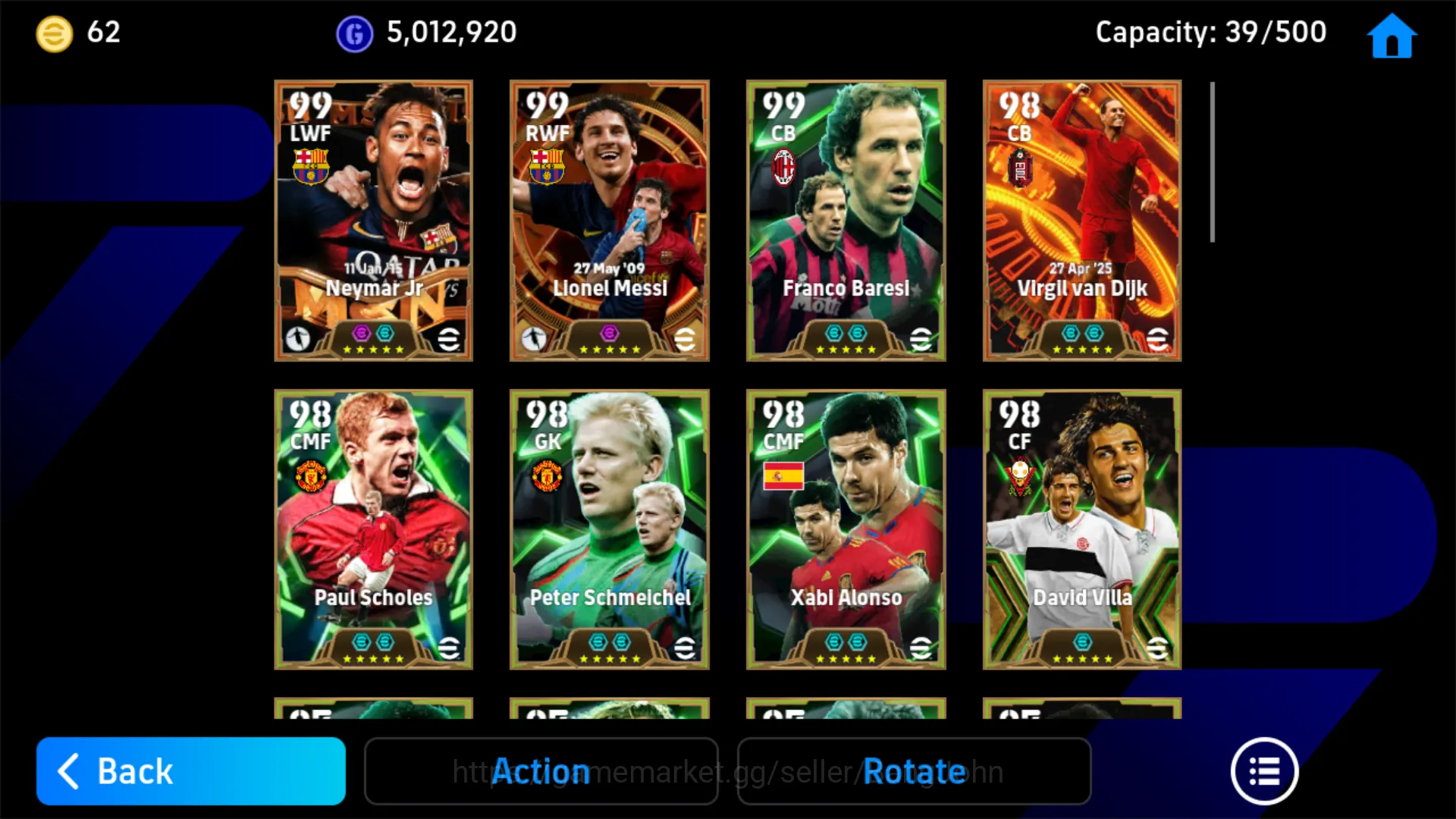 eFootball Accounts Others Power 3214 | Neymar Big Time | Messi Big Time | Baresi Epic DB | Dijk Big Time | Scholes Epic DB 7