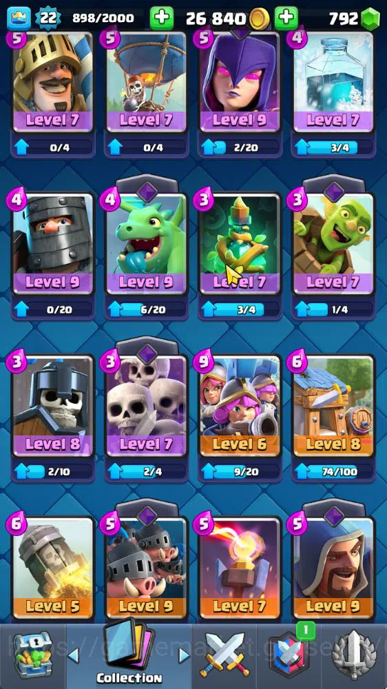 Clash Royale Accounts Starter Lvl 22|Trophy 3004|KTL 9|Fresh Starter|Limited Skin|Card 59| 3 Evo, 14 Epic, 23 Rare, 22 11