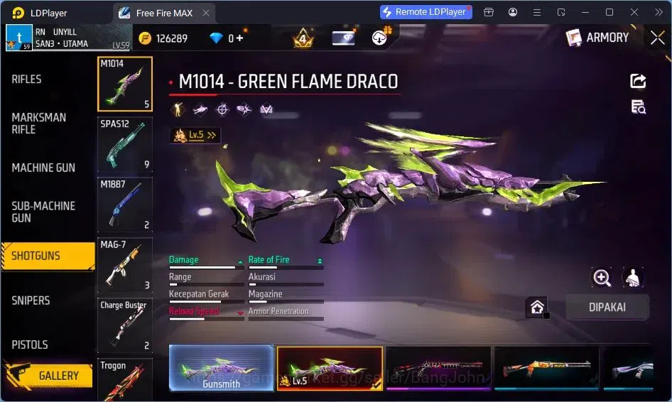 Free Fire Accounts Indonesia | Vault 218| EVO-M1014 DRACO| EVO-XM8 DE image 13
