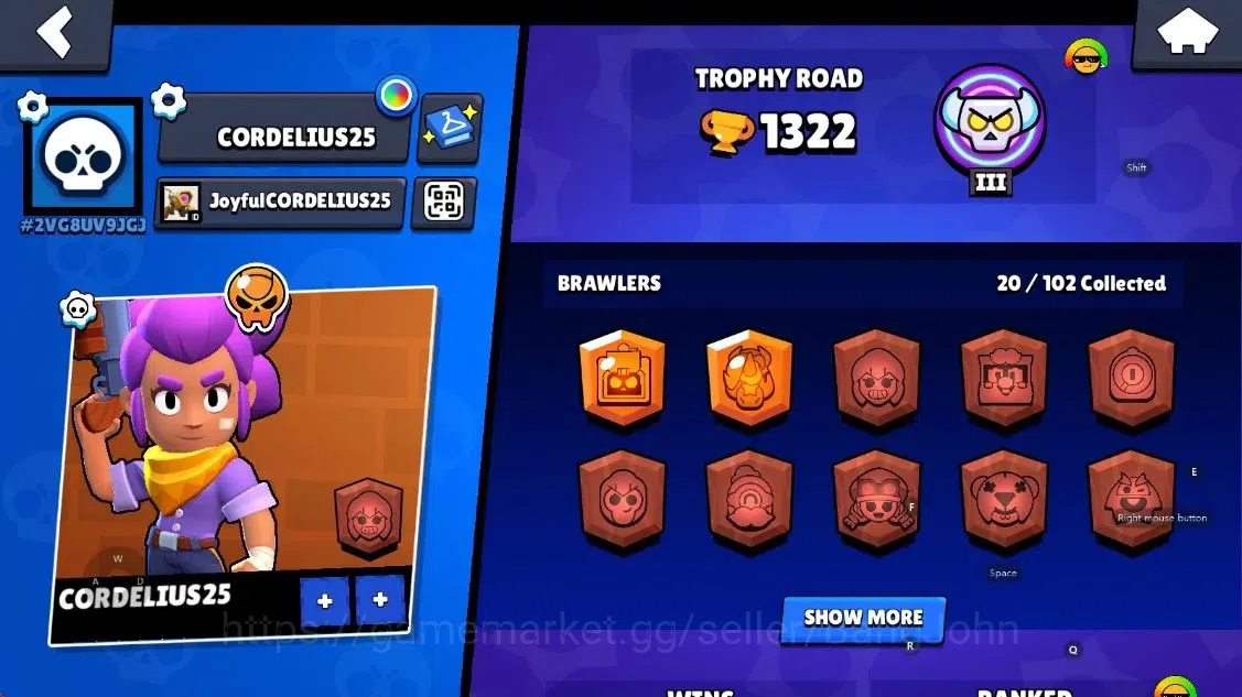 Brawl Stars Accounts Android | 1322 Thropy|20 Brawler-2 Max Lv(Ash,Berr image 2