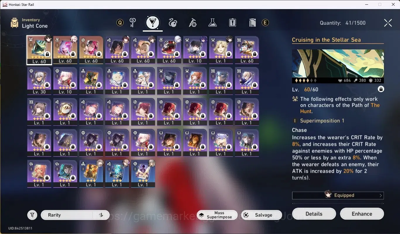 Honkai Star Rail Accounts Others ASIA| TL 50 | 6 Limited [(Sparxie+Sign),Selee E1,Dan Heng-Perm,Yao Guang,Sparkle,Ruan 12