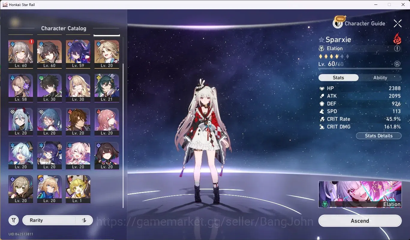Honkai Star Rail Accounts Others ASIA| TL 50 | 6 Limited [(Sparxie+Sign),Selee E1,Dan Heng-Perm,Yao Guang,Sparkle,Ruan 3