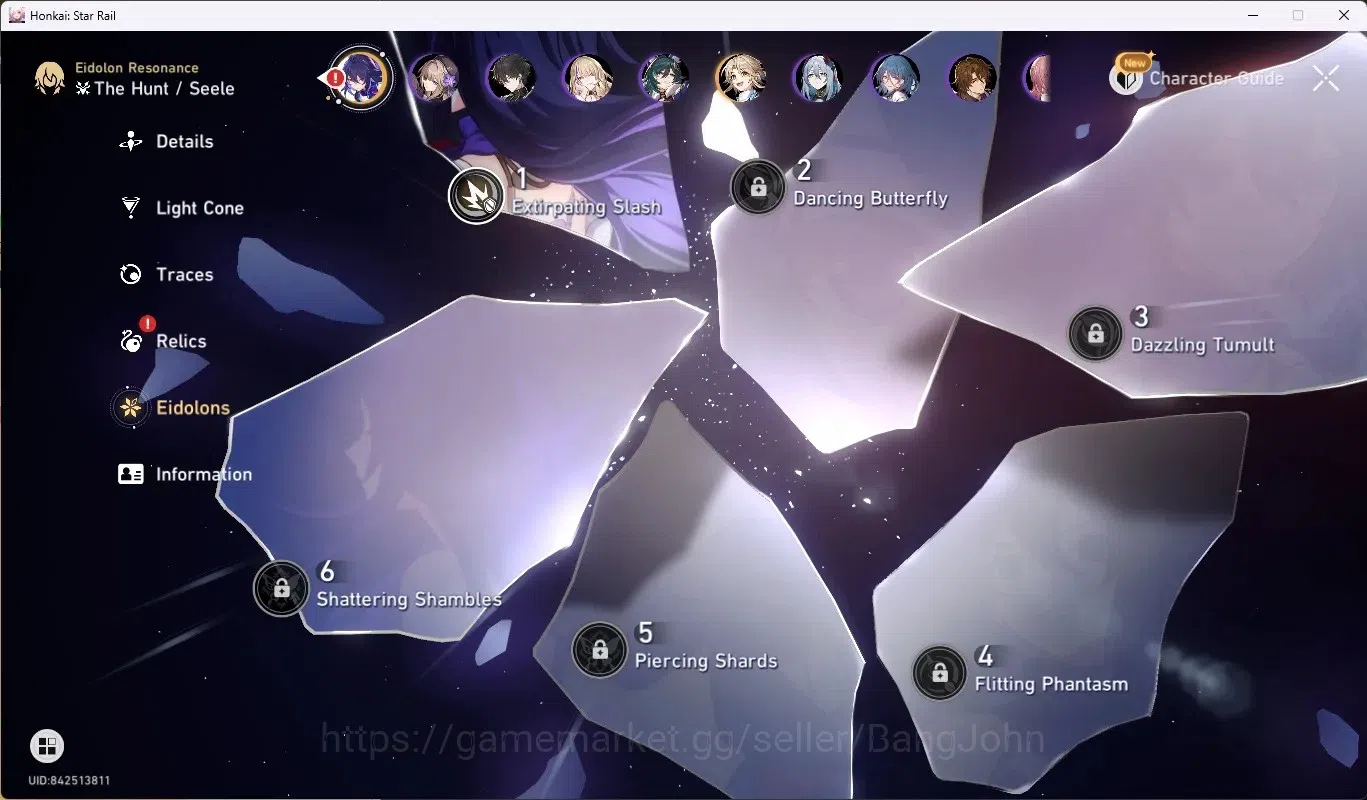 Honkai Star Rail Accounts Others ASIA| TL 50 | 6 Limited [(Sparxie+Sign),Selee E1,Dan Heng-Perm,Yao Guang,Sparkle,Ruan 5
