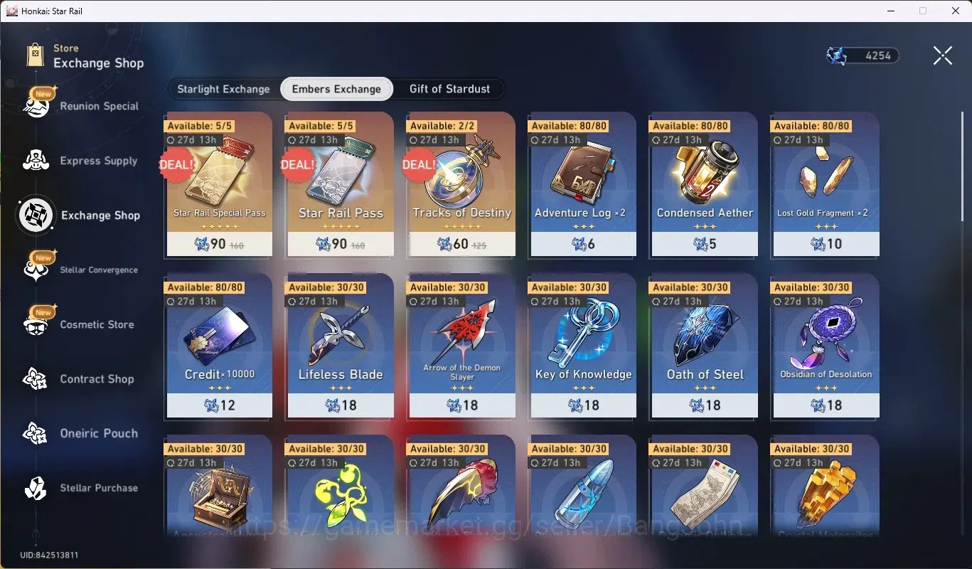Honkai Star Rail Accounts Others ASIA| TL 50 | 6 Limited [(Sparxie+Sign),Selee E1,Dan Heng-Perm,Yao Guang,Sparkle,Ruan 9