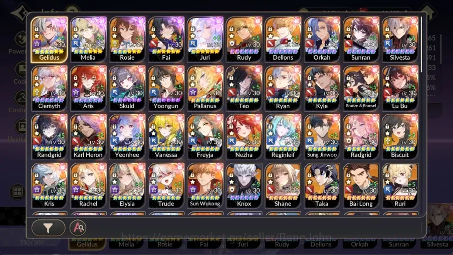 Seven Knights Re:Birth Accounts Global|FullEX7(GelindusTC4,MeliaTC3,RosieTC3,FaiTC1,JuriTC1)| 50 TC6(Rudy,Dellons,Etc)|11,1K 1