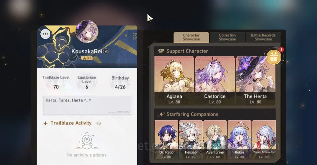 Honkai Star Rail Mid Game ASIA|TL 70|19 Limited|[Castorice E1,Sparkle E1,Rob image 1