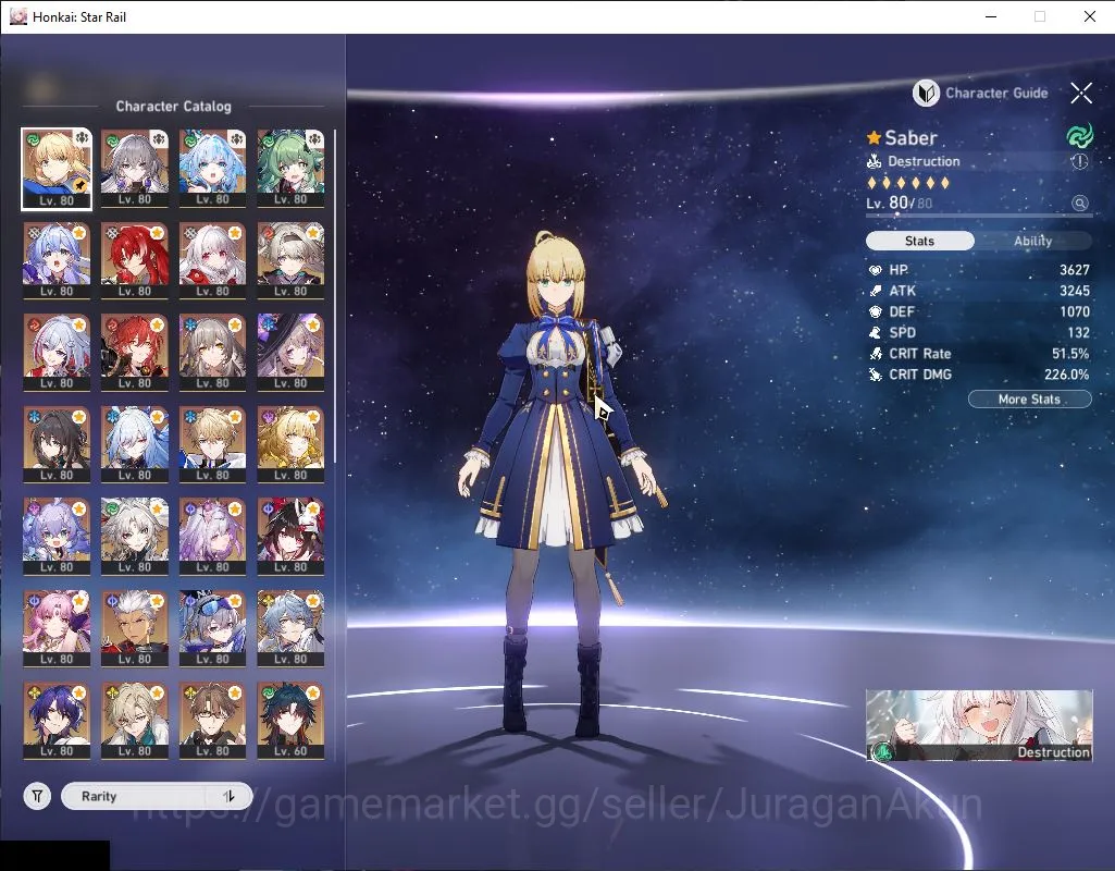 Honkai Star Rail Accounts Mid Game ASIA|TL 70|19 Limited|[Castorice E1,Sparkle E1,Robin,TheHerta,Jingliu]+Sign 3