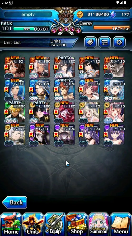 Grand Summoners Accounts End-Game Global|Rank 101|20 Ascend[RoyTW,EShirouTW,MiyuTW,ChloeTW,War Hero FenTW,Etc]+Lpot 3