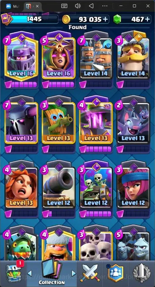 Clash Royale Accounts High-End Global |CL 1445|KTL 14|Trophy 10899|121 Cards|2 Max|8 Champ|3 Hero|9 Evo|Arena 26|467 10
