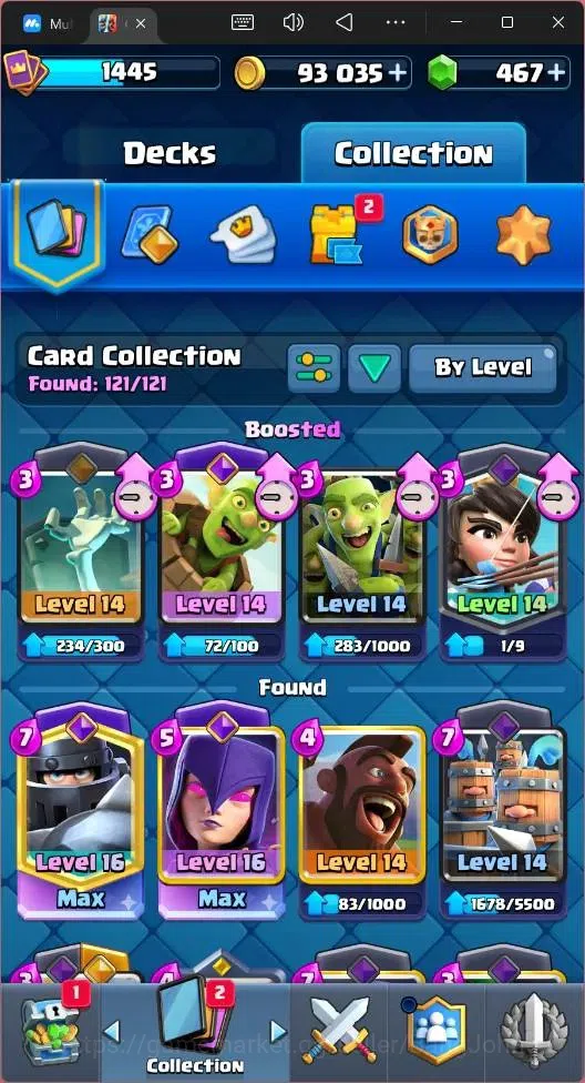 Clash Royale Accounts High-End Global |CL 1445|KTL 14|Trophy 10899|121 Cards|2 Max|8 Champ|3 Hero|9 Evo|Arena 26|467 7