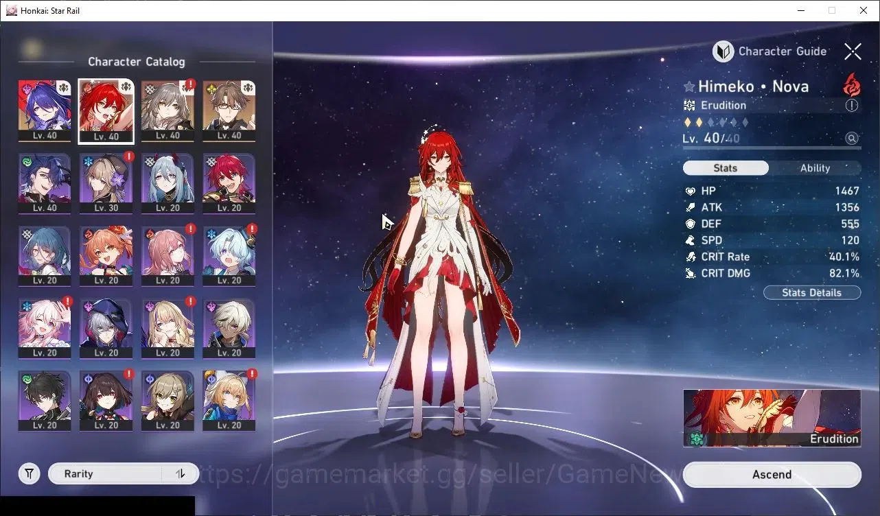 Honkai Star Rail Accounts Starter ASIA|1 GC|TL 27|2 Limited| (Himeko Nova)+Signature Acheron +1 STD Char (Welt) |Selector 1