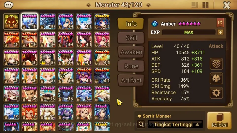 Summoners War: Sky Arena Accounts Mid-Game ASIA|Lv 35|Starter|1 LD [Laima]| 12 Total NB5 [Chiwu,Verad,Amber,Etc] + 37 6 5