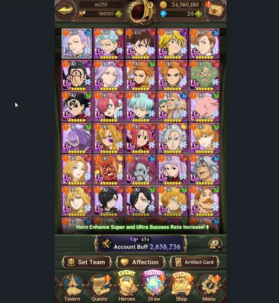 ASIA |2,6m CC| 5UR+1LR+SM Beta Collab| Indomitable3/6, C Arthur2/6, Mael, Sabunak,Etc |Unlinked|CheckSS(SDS1483) The Seven Deadly Sins: Grand Cross Accounts Midgame ASIA |2,6m CC| 5UR+1LR+SM Beta Collab| Indomitable3/6, C Arthur2/6