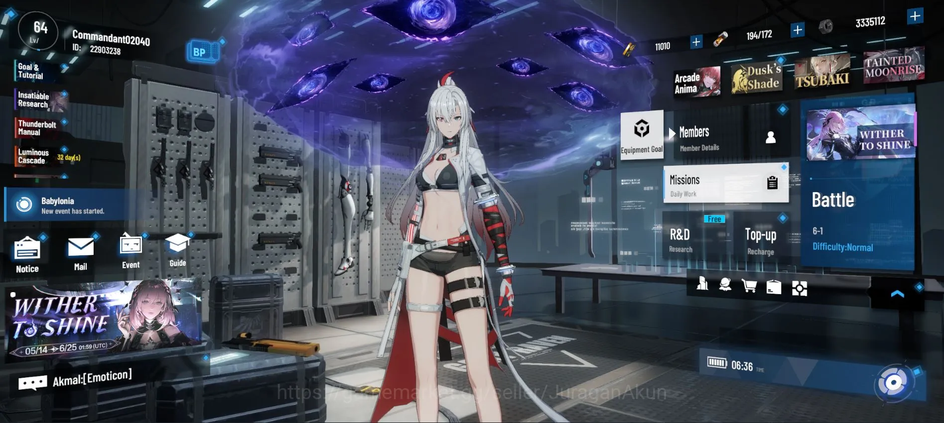 Punishing: Gray Raven Accounts Mid-Game ASIA | 11K BC | Lucai CW+Sign, Luna OB, Feral, Nanami ST | Char&Weap Selecter 6
