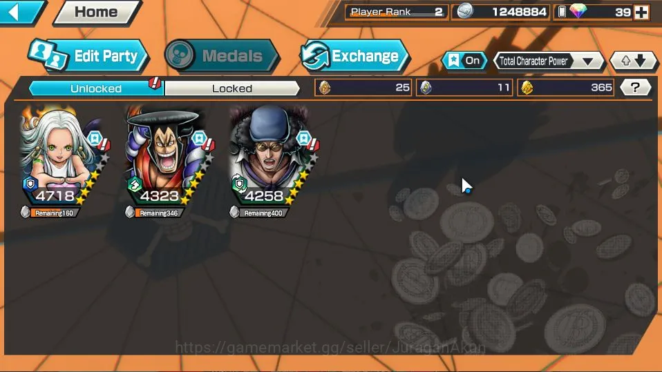 One Piece Bounty Rush Accounts Starter Global | Starter | Low Progress | 3 META EX | S-Snake, Kozuki Oden ,Kuzan | Rank 2 3