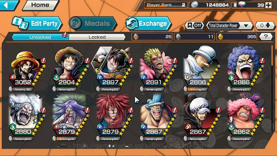 One Piece Bounty Rush Accounts Starter Global | Starter | Low Progress | 3 META EX | S-Snake, Kozuki Oden ,Kuzan | Rank 2 5