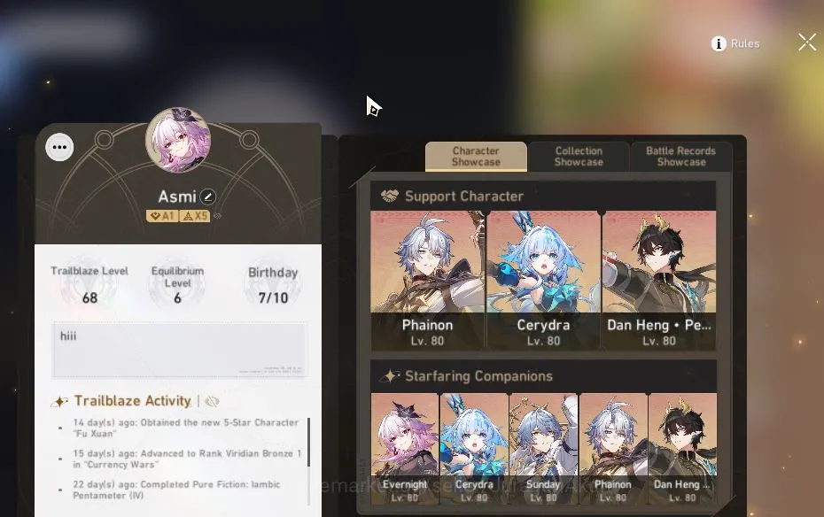 Honkai Star Rail Mid Game ASIA|TL 68|8 Limit|[Phainon,Cerydra,Dante,Archer]+ image 1