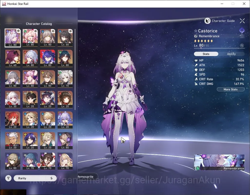 Honkai Star Rail Accounts Mid Game ASIA|TL 70|13 Limited |[Castorice,Acheron 3