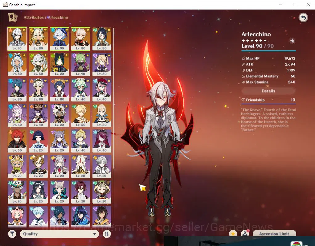 Genshin Impact Accounts ASIA|AR 55|7Limited+3(*5Weapon)| (Arlecc C1+Sign,F image 3