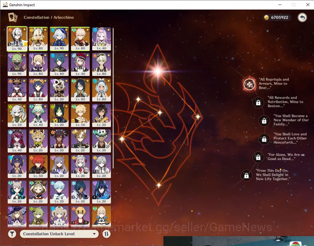 Genshin Impact Accounts ASIA|AR 55|7Limited+3(*5Weapon)| (Arlecc C1+Sign,F image 4
